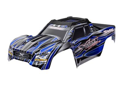 Traxxas Body, X-Maxx Ultimate, blue (painted, decals applied) (assembled with front &amp; rear body mounts, rear body support, roof skid plate, and tailgate protector)