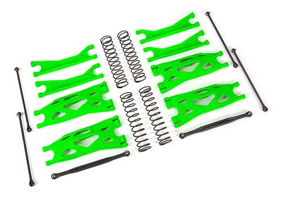 TRA7895G, Traxxas Suspension kit, X-Maxx WideMaxx, green (includes front &amp; rear suspension arms, front toe links, driveshafts, shock springs)