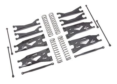 TRA7895, Traxxas Suspension kit, X-Maxx WideMaxx, black (includes front &amp; rear suspension arms, front toe links, driveshafts, shock springs)