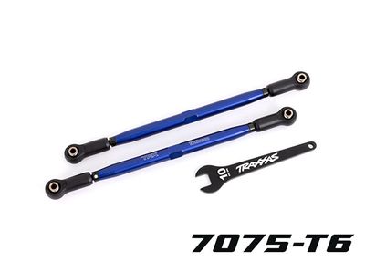 Traxxas Toe links, front (TUBES blue-anodized, 7075-T6 aluminum, stronger than titanium) (2) (for use with #7895X X-Maxx WideMaxx suspension kit)