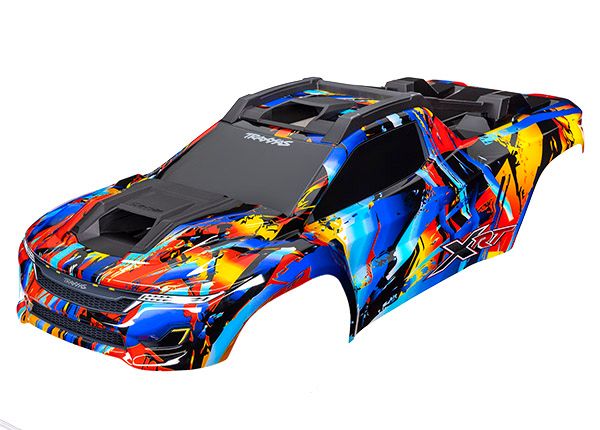 TRA7899, Traxxas XRT Body Rock n&#39; Roll (painted, decals applied) (assembled with front &amp; rear body supports for clipless mounting, roof &amp; hood skid pads)