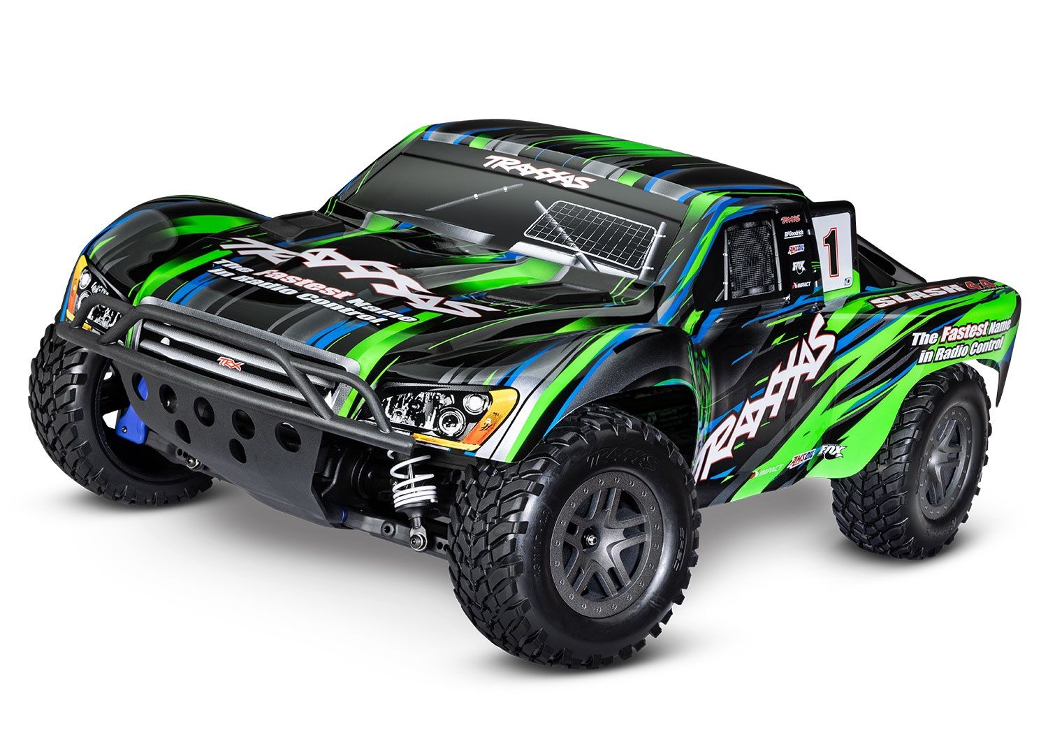 68154-4, Traxxas Slash BL-2S 1/10 RTR 4X4 Brushless Short Course Truck w/BL-2S ESC &amp; TQ 2.4GHz Radio, Color: Green