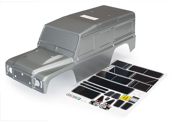 Traxxas Body, Land RoverÔøΩ DefenderÔøΩ, graphite silver (painted)/ decals