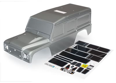 Traxxas Body, Land RoverÔøΩ DefenderÔøΩ, graphite silver (painted)/ decals
