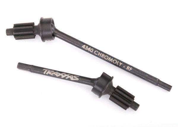 Traxxas Axle shaft, front, heavy duty (left &amp; right)/ portal drive input gear, front (machined) (2) (assembled)