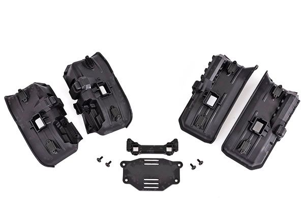 Traxxas Fenders, inner (wide), front &amp; rear (2 each)/ rock light covers (8)/ battery plate/ 3x8 flat-head screws (4) (for clipless body mounting)
