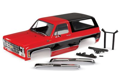 Traxxas Body, Chevrolet Blazer (1979), complete (red) (includes grille, side mirrors, door handles, windshield wipers, front &amp; rear bumpers, decals)