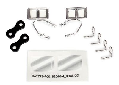 Traxxas Mirrors, side, chrome (left &amp; right)/ retainers (2)/ body clips (4) (fits #8010 or 9230 series bodies)