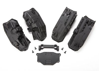 TRA8080, Traxxas Fenders, inner (narrow), front &amp; rear (2 each)/ rock light covers (8)/ battery plate/ body mount/ 3x8 flat-head screws (4)/ 2.5x6 CS (10)