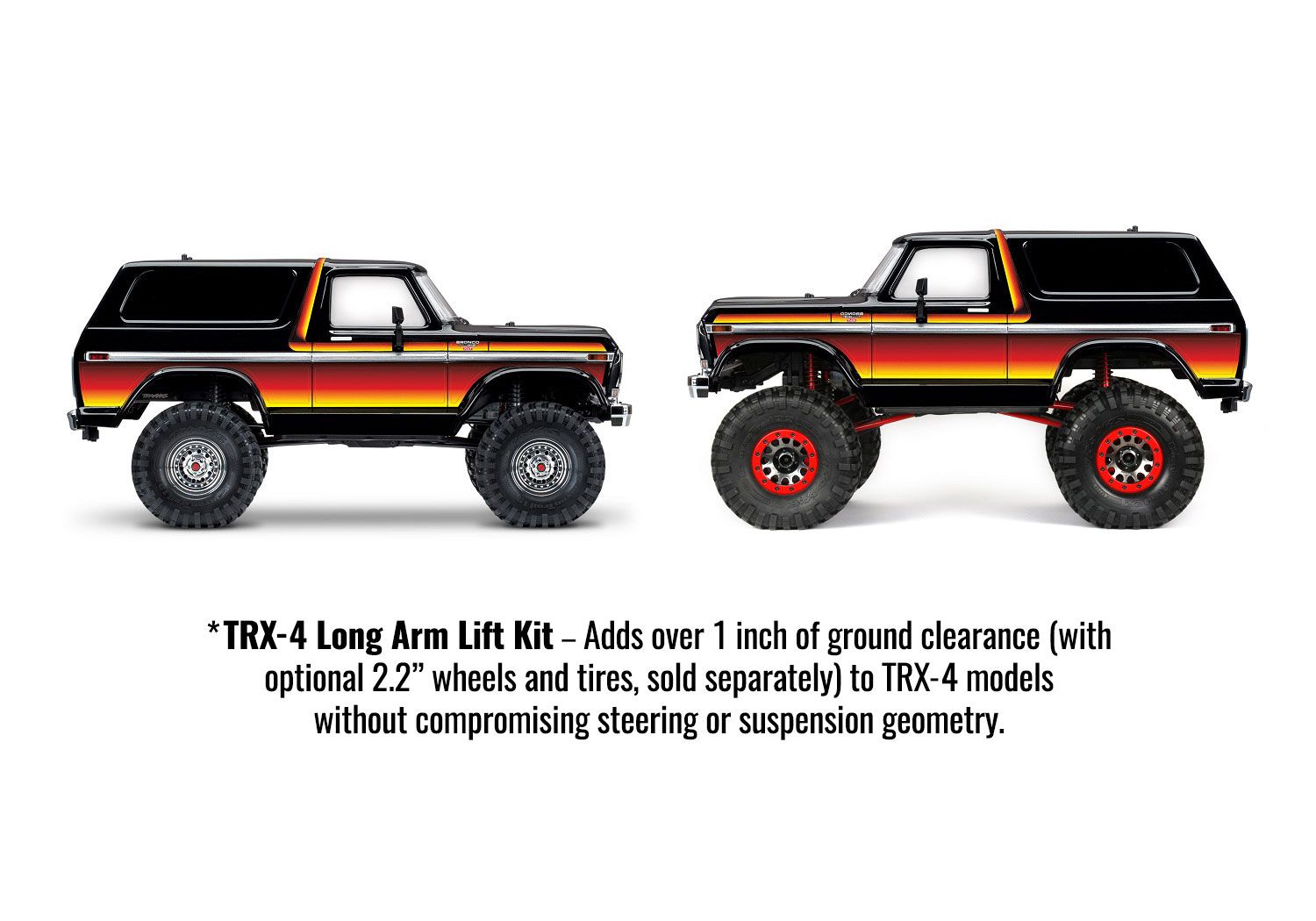 TRA8140, Traxxas TRX-4 Complete Long Arm Lift Kit (Black)