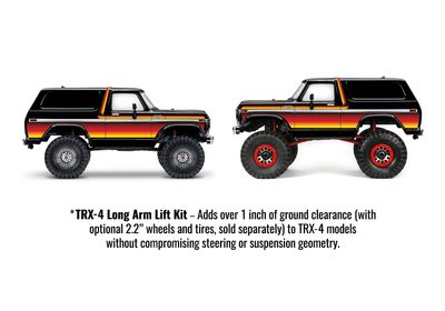 TRA8140, Traxxas TRX-4 Complete Long Arm Lift Kit (Black)