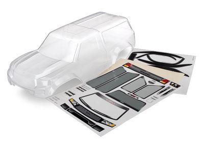 Traxxas Body with camper, TRX-4 Sport (clear, trimmed, requires painting)/window masks/ decal sheet