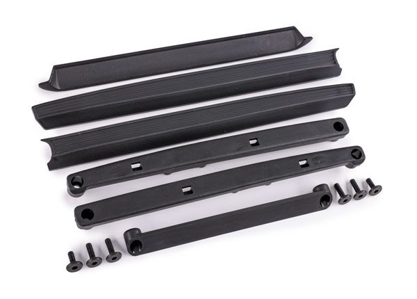 Traxxas Bed rails (left &amp; right)/ rail retainers (left &amp; right)/ tailgate cover/ tailgate cover retainer/ 3x10mm CS (4)/ 3x8mm FCS (2) (fits #8187 series bodies)