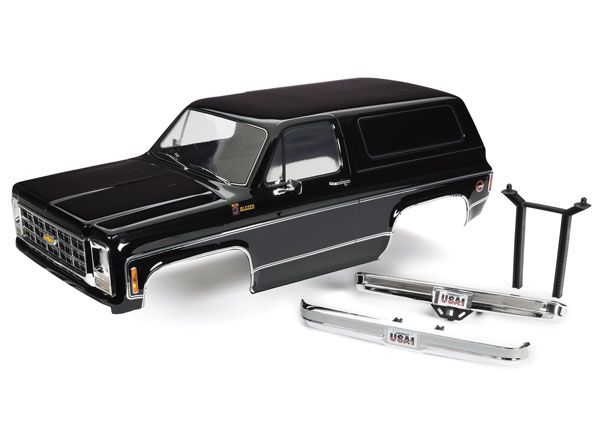 Traxxas Body, Chevrolet Blazer (1979), complete (black) (includes grille, side mirrors, door handles, windshield wipers, front &amp; rear bumper, decals, clipless mounting) (requires #8072X inner fenders)