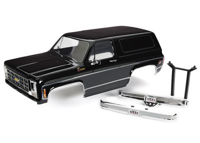 Traxxas Body, Chevrolet Blazer (1979), complete (black) (includes grille, side mirrors, door handles, windshield wipers, front &amp; rear bumper, decals, clipless mounting) (requires #8072X inner fenders)