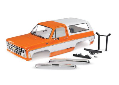 Traxxas Body, Chevrolet Blazer (1979), complete (orange) (includes grille, side mirrors, door handles, windshield wipers, front &amp; rear bumper, decals, clipless mounting) (requires #8072X inner fenders