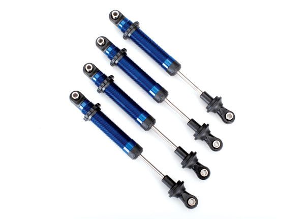 TRA8160X, Traxxas Shocks, GTS, aluminum (blue-anodized) (assembled without springs) (4) (for use with #8140X TRX-4 Long Arm Lift Kit)