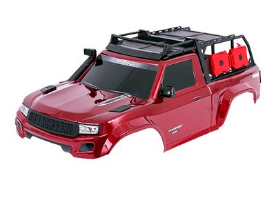 Traxxas Body, TRX-4 Sport, complete, red (painted, decals applied) (includes grille, side mirrors, door handles, windshield wipers, expedition rack, &amp; clipless mounting) (requires #8080X inner fenders
