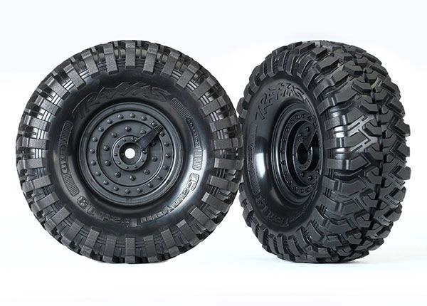 Traxxas Tires &amp; wheels, assembled, glued (Tactical 1.9&quot; wheels, Canyon Trail 4.6x1.9&quot; tires) (2)