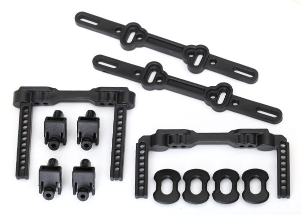 (Clearance) TRA8316, Traxxas Body mounts, front &amp; rear/ body mount posts/ body mount sliders-1