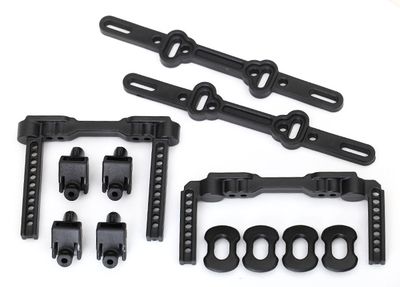 (Clearance) TRA8316, Traxxas Body mounts, front &amp; rear/ body mount posts/ body mount sliders-1