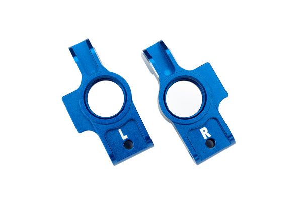 Traxxas Carriers, stub axle, 6061-T6 aluminum (blue-anodized), (left &amp; right)/ 3x12mm BCS (with threadlock) (2)/ 2.5x6mm BCS (with threadlock) (2)