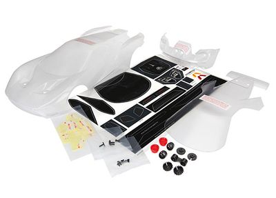 Traxxas Body, Ford GT (clear, requires painting)/ decal sheet (includes tail lights, exhaust tips, &amp; mounting hardware)