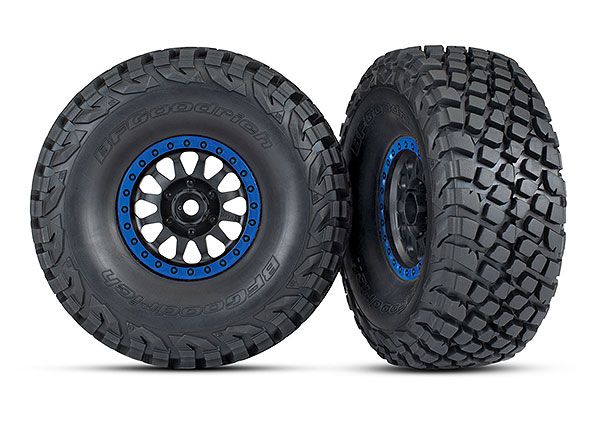 TRA8474X, Traxxas Unlimited Desert Racer Pre-Mounted BFGoodrich Baja KR3 Tires w/Method Racing Beadlock Wheels (Black/Blue) (2)