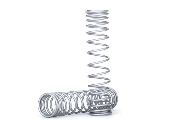 Traxxas Spring, shock, rear, 139mm (silver) (GTR) (progressive, 1.042 rate) (2)