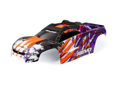 Traxxas Body, E-Revo, purple (painted, decals applied) (assembled with front &amp; rear body mounts and rear body support for clipless mounting)
