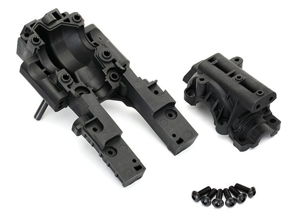 TRA8630, Traxxas Bulkhead, front (upper and lower)/ 4x12mm BCS (6) (requires #8622 chassis)