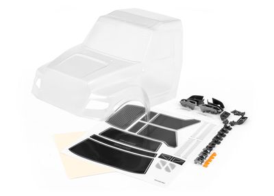 Traxxas Body, TRX-6ÔøΩ Ultimate RC Hauler (clear, requires painting) (includes headlight &amp; roof light housings, side mirrors, &amp; decals)