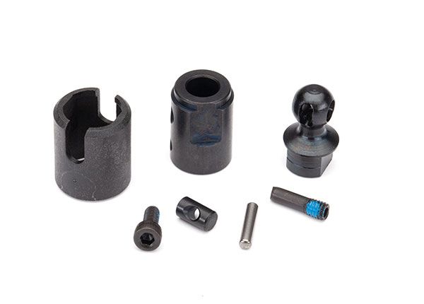 Traxxas Output drive, transmission or differential (pin retainer (1)/ drive cup (1)/ drive ball (1)/ center ball (1)/ drive pin (1)/ 3x10 screw pin (1)/ cross pin (black) (1)/ 2.5x6 CS (with threadloc