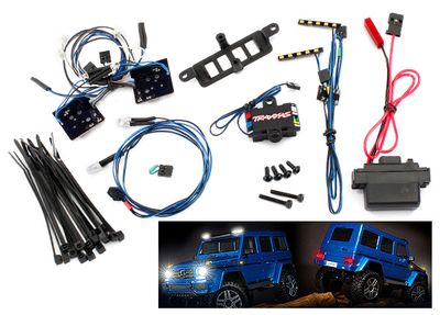Traxxas LED light set, complete with power supply (contains headlights, tail lights, roof lights, &amp; distribution block) (fits #8811 body)