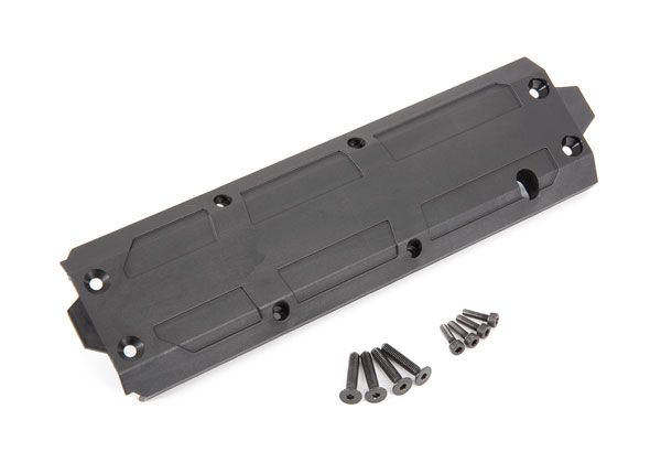 TRA8945R, Traxxas Skidplate, center/ 4x20 CCS (4)/ 3x10 CS (4) (fits Maxx with extended chassis (352mm wheelbase))