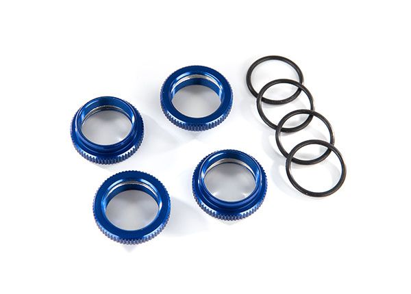Traxxas Spring retainer (adjuster), blue-anodized aluminum, GT-MaxxÔøΩ shocks (4) (assembled with o-ring)