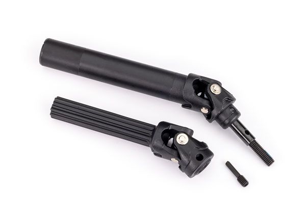 TRA8996T, Traxxas Driveshaft assembly, front or rear, Maxx Duty (1) (left or right) (fully assembled, ready to install)/ screw pin (1) (for use with #8995 WideMaxx suspension kit)