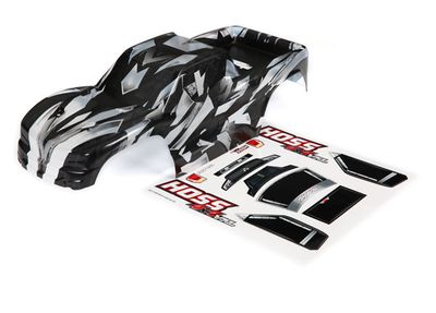 TRA9011X, Traxxas Body, Hoss 4X4 VXL, ProGraphix (Graphics are printed, requires paint &amp; final color application)/ window, grille, lights decal sheet