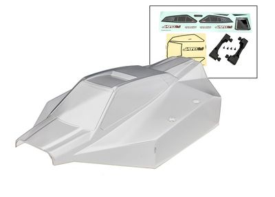 Traxxas Body, JatoÔøΩ 4X4 Brushless (also fits JatoÔøΩ 4X4 VXL) (clear, requires painting)/window masks, decal sheet