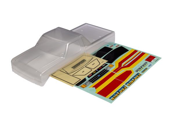 Traxxas Body, BigfootÔøΩ No. 8 (clear, requires painting)/ window masks/ decal sheet (for clipless mounting)