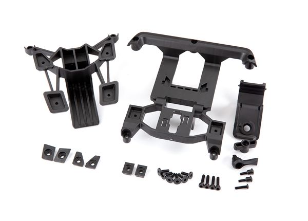Traxxas Body mounts, front &amp; rear/ 3x12mm CS (4)/ 3x12mm shoulder screw (2)/ 3x10mm flat-head machine screw (6)/ 3x12mm BCS (1)