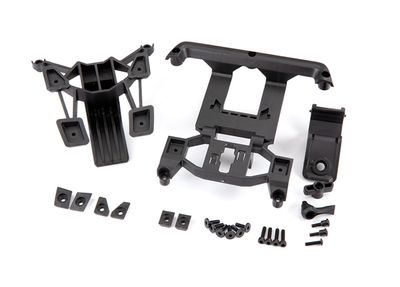 Traxxas Body mounts, front &amp; rear/ 3x12mm CS (4)/ 3x12mm shoulder screw (2)/ 3x10mm flat-head machine screw (6)/ 3x12mm BCS (1)