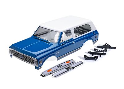 Traxxas Body, Chevrolet Blazer (1972), complete, blue &amp; white (painted) (includes grille, side mirrors, door handles, windshield wipers, front &amp; rear bumpers, clipless mounting) (requires #8072X inner