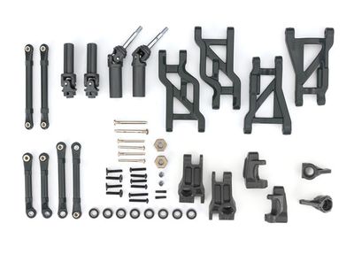 TRA9182, Traxxas Outer Driveline &amp; Suspension Upgrade Kit, extreme heavy duty, black (fits Bandit or Drag Slash)