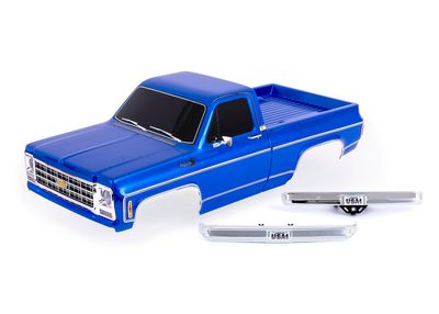 Traxxas Body, Chevrolet K10 Truck (1979), complete, blue (painted, decals applied) (includes grille, side mirrors, door handles, windshield wipers, front &amp; rear bumpers, clipless mounting) (requires #