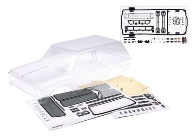 Traxxas Body, Chevrolet Blazer (1969) (clear, requires painting)/ decals/ window masks (includes grille, side mirrors, door handles, windshield wipers, clipless mounting, hardware) (requires #8072X in