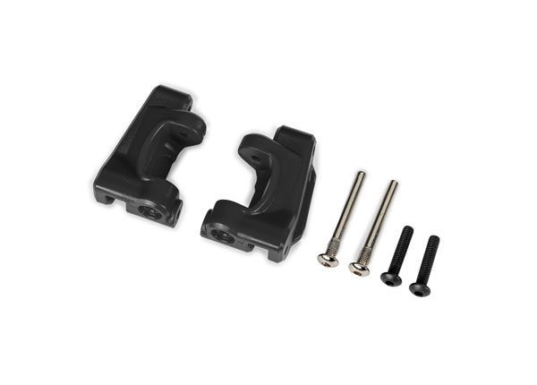 Traxxas Caster blocks (c-hubs), extreme heavy duty, black (left &amp; right)/ 3x26mm hinge pins (2)/ 3x15mm BCS (2) (for use with #9180 and 9181 upgrade kit)
