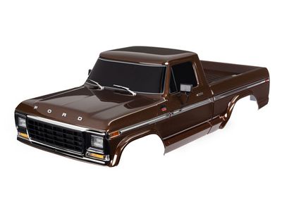 Traxxas Body, Ford F-150 (1979), complete, brown (painted, decals applied) (includes grille, side mirrors, door handles, windshield wipers, front &amp; rear bumpers, clipless mounting)