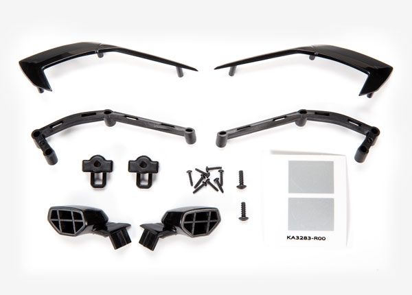 Traxxas Mirrors, side (left &amp; right)/ mounts (left &amp; right)/ trim, side (left &amp; right)/ trim mounts (left &amp; right)/ 2.6x8mm BCS (2)/ 1.6x7mm BCS (8)