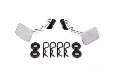 Traxxas Mirrors, side, chrome (left &amp; right)/ o-rings (4)/ body clips (4) (fits #9112 body)